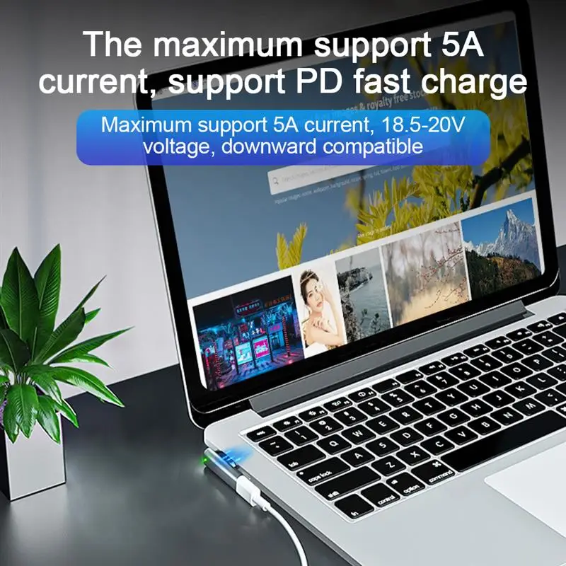 High Quality Magnetic USB C Adapter Type C to Magsaf* 2 /DC5521 to magsaf1 Connector PD Quick Charge Adapter For MacBook Air/Pro