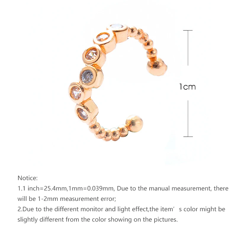 Fashion Zircon Rhinestone Helix Earclips Earrings Bone Clip No-Pierced Ear Decarations Hot Sale Jerwelry Valentine's Day Gifts
