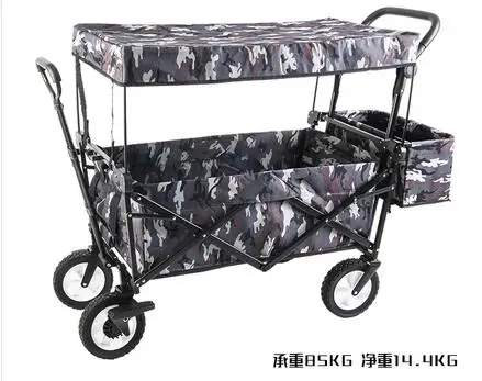 Мини-оксфордская домашняя корзина для покупок, переносная складная тележка-Трейлер с двойным тормозом, багажная тележка для кемпинга - Цвет: 328