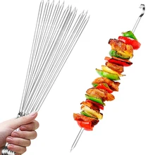 10pcs Set Barbecue Meat String Skewers Chunks Of Meat Stainless Steel churrasqueira Roast Stick For BBQ Outdoor Picnic Barbecue