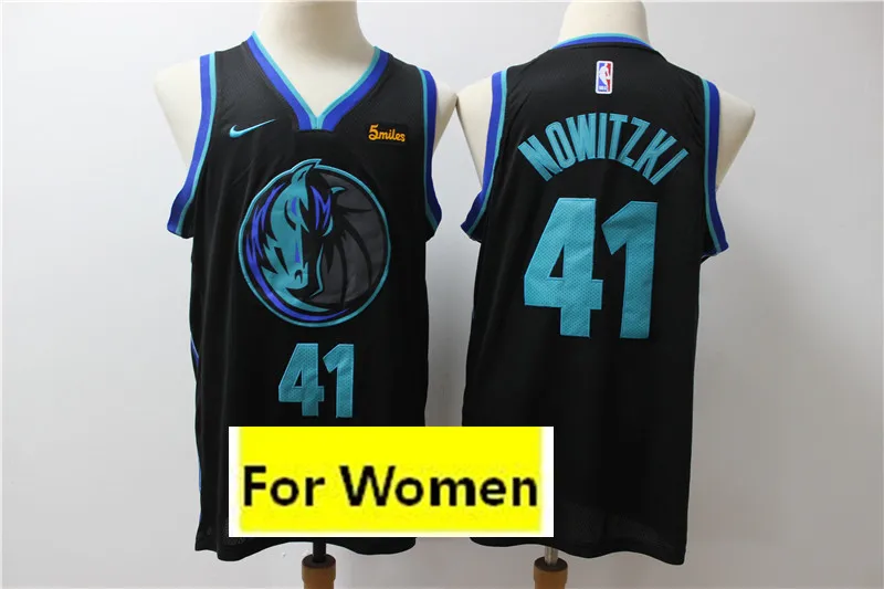 Даллас Женский baskeball#41 Dirk Nowitzki#77 Luka Doncic#6 Кристапс Порзингис майки