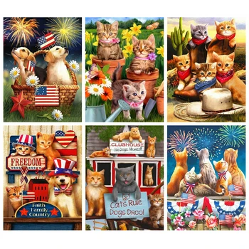 

DIY Painting By Numbers Cartoon Kit Coloring By Numbers Cat Dog 40x50cm Wall Art Picture Acrylic Canvas Paintings Home Decor