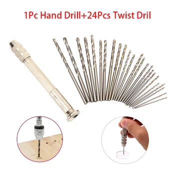 

Metal Hand Drill Equipments Uv Resin Mold Tools And Handmade Jewelry Tool With 0.8-3.2mm Drill Screw 24pcs Twist Drill