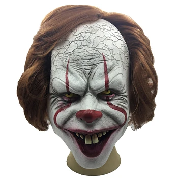 

2019 Movie Stephen King's It 2 Joker Pennywise Mask Full Face Horror Clown Latex Mask Halloween Party Horrible Mask Cosplay Prop