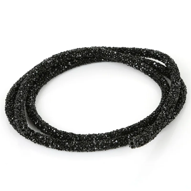 1M/lot Colorful Soft Tube Jewelry Cord Rope String Resin Rhinestone for DIY Crafts Fashion Show Bags Garment Party Decoration