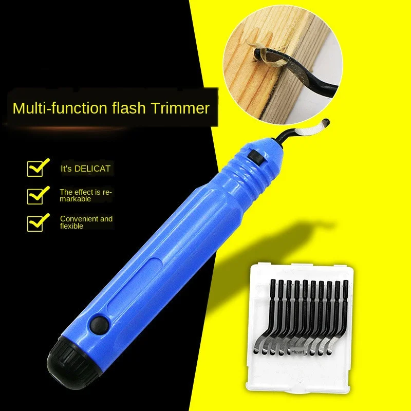 

1 Set Tools Fixed Handle Plastic Burr Pocket Knife NB1100 Scraper+10pc BS1010 Blades Trimming Neaten Deburring Head Cutter