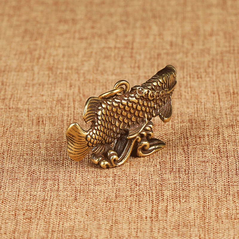 fish figurines keychain pendant brass (2)