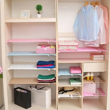 

Adjustable Wardrobe Storage Shelf Wall Mounted Extendable Rack Cupboard Space Saving SDF-SHIP