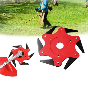 

65Mn Weed Brush Cutting Head Accessories 6 Blades Cutter Head Grass Trimmer Brush for Lawn Mower Easy To Use Garden Power Tool