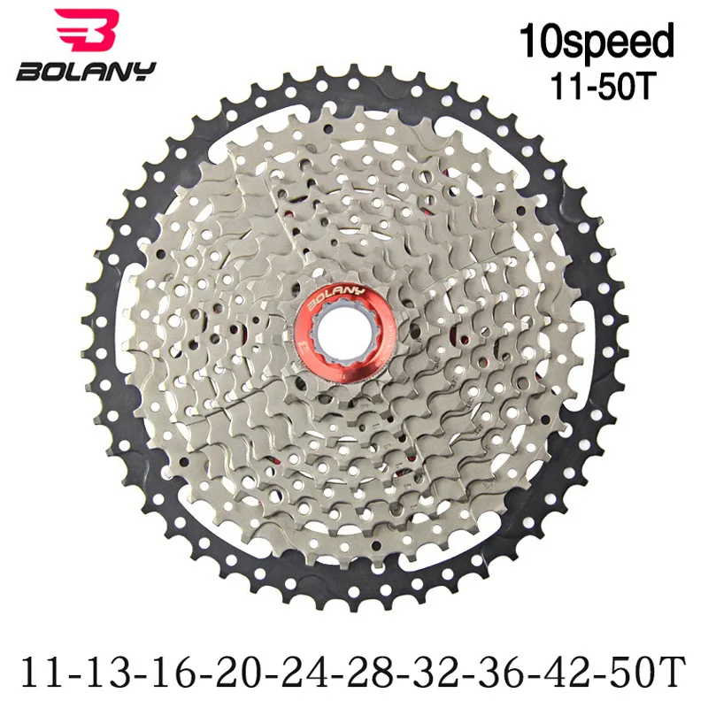 Bolany 10 скоростная кассета MTB 10V 11-50T 11-46T 11-42T 40T 36T набор звездочек со встроенной трещоткой для горного велосипеда широкого соотношения Сверхлегкий велосипедный маховик