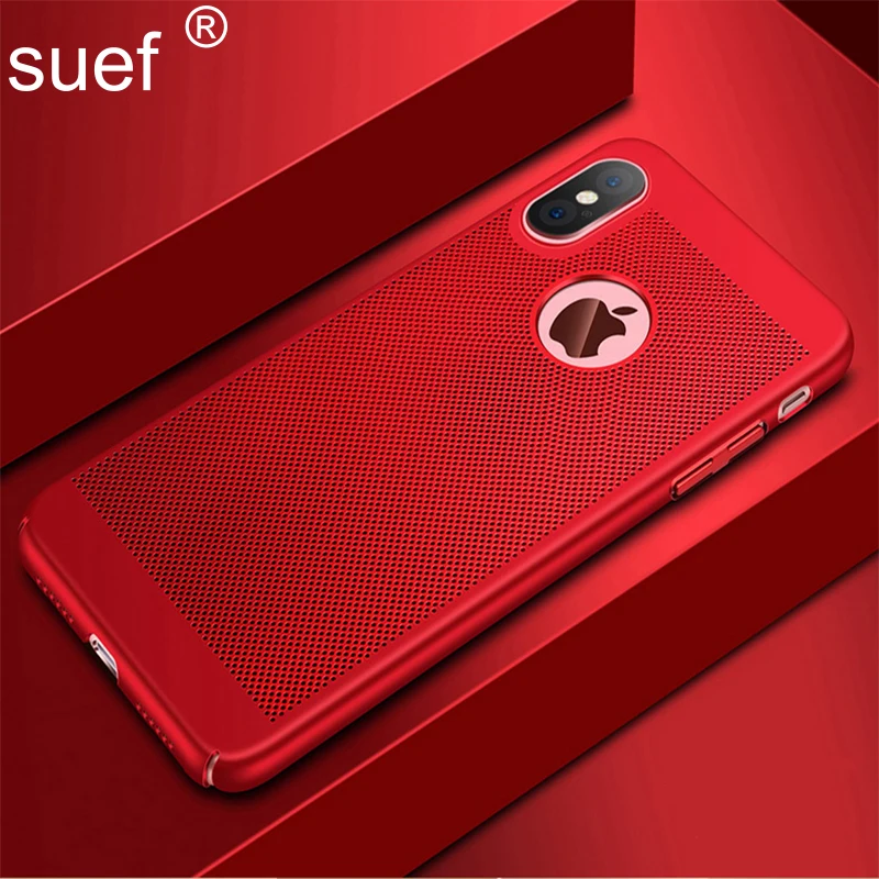 suef Phone Case For iPhone 6 6s 7 8 Plus Hollow Heat Dissipation Hard PC 11 Pro Max Cover X Xs XR |