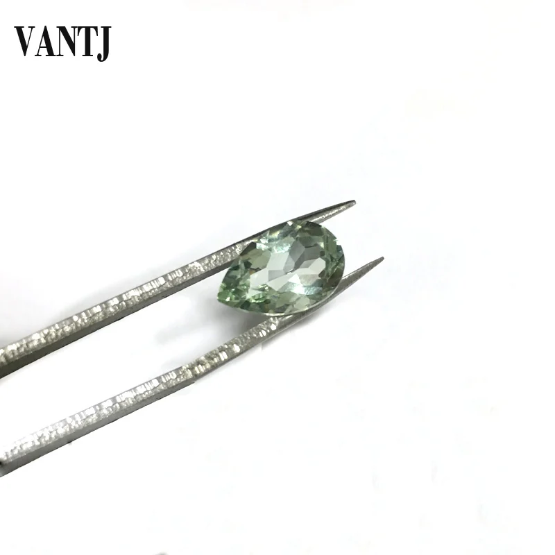

Vantj Real Natural Green Amethyst Loose Gemstone Pear Cut For Silver Gold Ring Mounting Fine Jewelry Women Party Gift