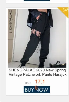 SHENGPALAE весенние винтажные Лоскутные джоггеры спортивные штаны Harajuku женские брюки эластичные съемные штаны с высокой талией ZA2513