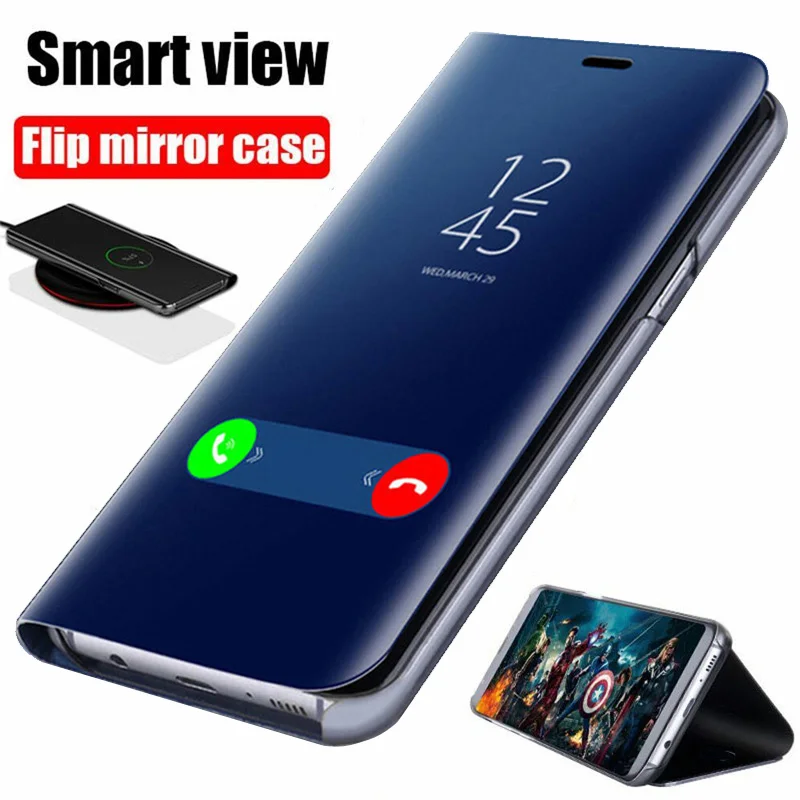Умный зеркальный флип-чехол для Samsung Galaxy A51 A12 A32 A52 A71 A21s A20s A42 A50 A70 A20 A30 A20e A81 A91 A02 A31 M12