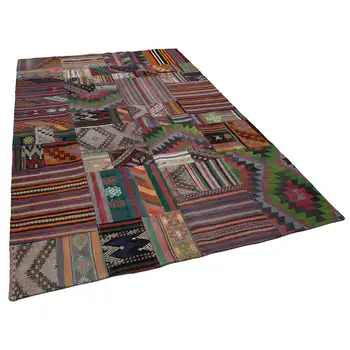 

202x301 Cm Multicolor Handmade Rugs Patchwork Rug-7x10 Ft
