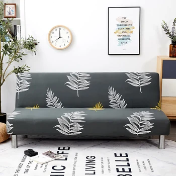 

Thumbedding Grey Sofa Bed Cover Leaves Simple Washable Stretchy Soft Durable High End Armless Sofa Cover For Living Room