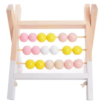 

Nordic Style Wooden Trapezoid Abacus Toys Baby Room Wood Decoration Shelf Gift
