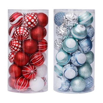 

6cm 30pcs hot transparent plastic ball ornaments color Christmas balls christmas decorations for home Christmas tree hanging