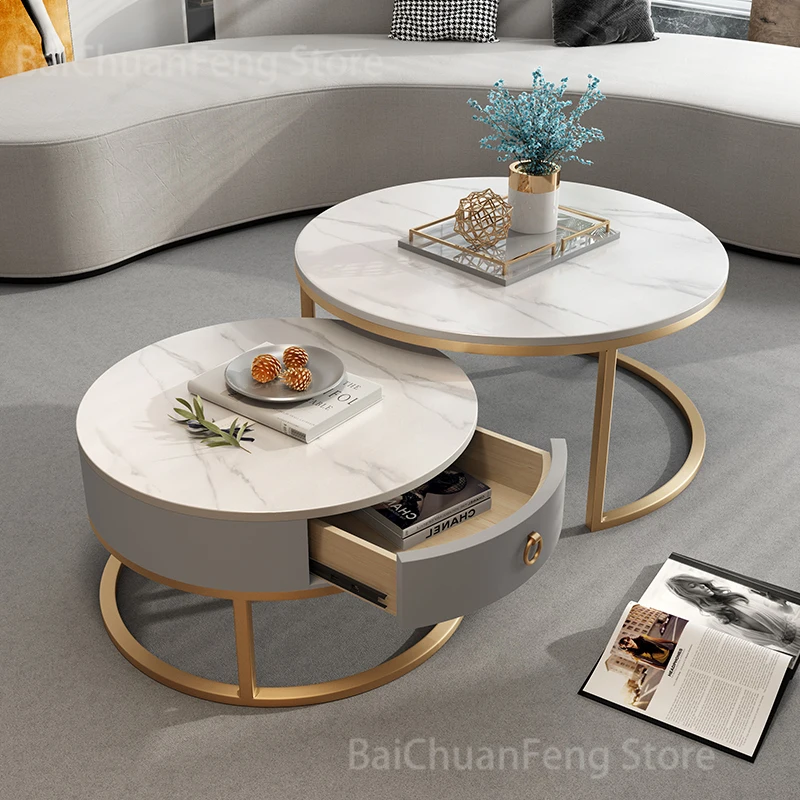 PROD 1005002947679015 Nordic Round Marble Coffee Tables Simple With
Drawer Light Luxury Modern Coffee Table Living Room Furniture Iron Sofa
Side Table