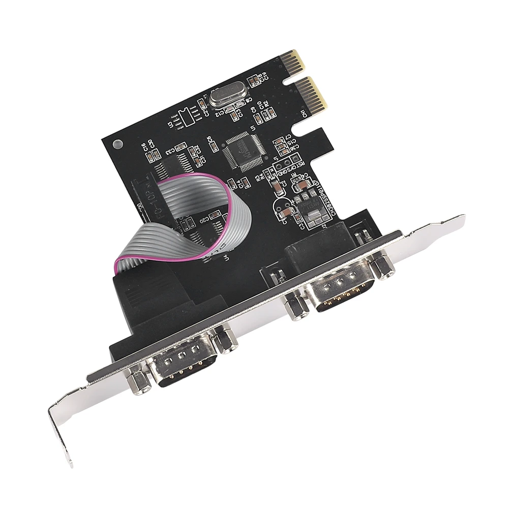 Pci E To 2 Serial Port Expansion Card Com Rs232 Interface Desktop Industrial Control Computer Expansion Card Computer Cables Connectors Aliexpress