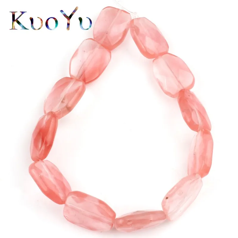 Cherry Crystal 12x16 мм Ntural камень Агаты кристалл тигровый глаз граненый квадратный свободный разделитель бисера для изготовления самодельные Украшения, Аксессуары 7," дюймов - Цвет: Cherry Crystal