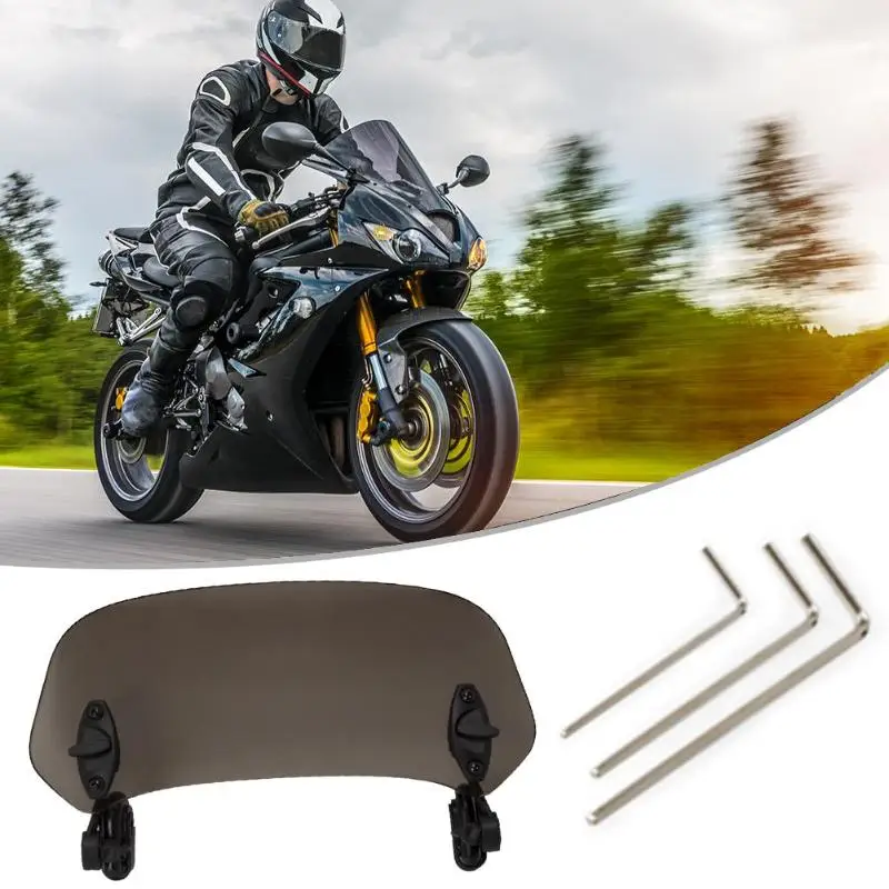 

Motorcycle Adjustable Windscreen Extension Wind Deflector Spoiler Blade Tinted Wind-proof Effect Better and More Remarkable