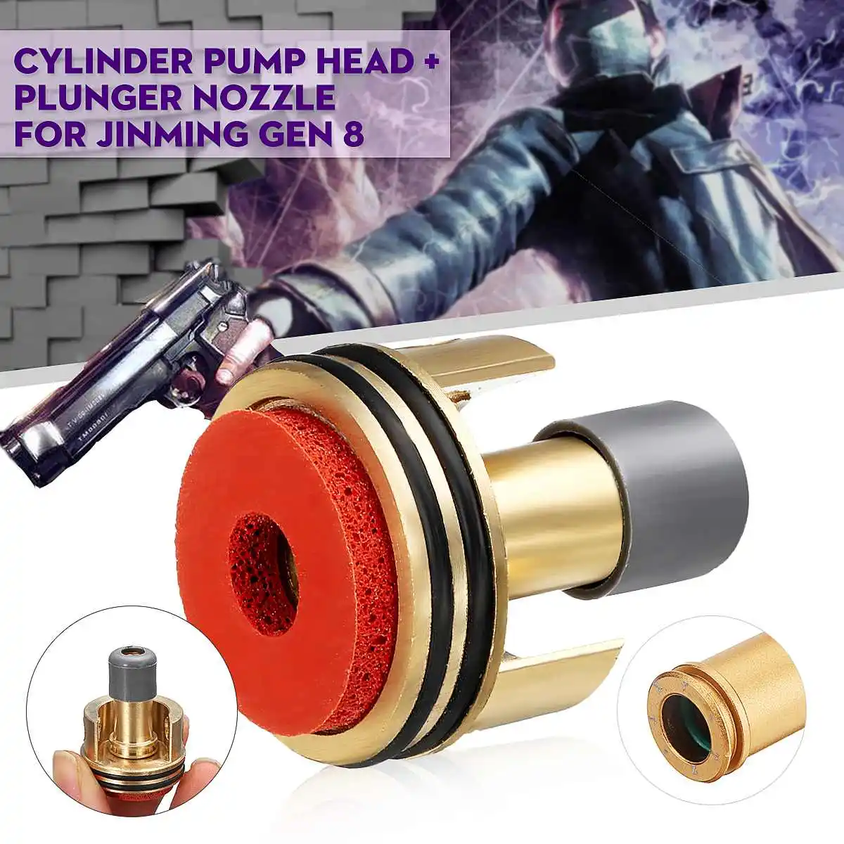 Обновленная головка насоса двойного цилиндра с Форсунка цилиндра для Jinming Gen 8th M4A1 пистолетов