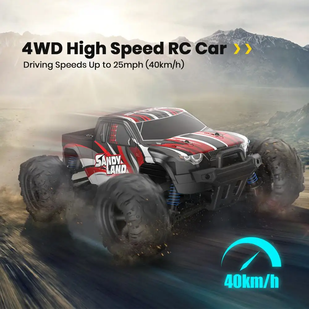 

DEERC RC Car Electric 1:18 Scale 30+ MPH 4WD Off Road Monster Trucks All Terrain 40KM/H High Speed Racing Car Toy For Children