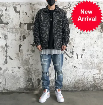 

Denim Mens Embroidery Jackets Fashion Turn Down Collar Long Sleeve Jean Outerwear New Spring Casual Streetwear Jeans Jackets