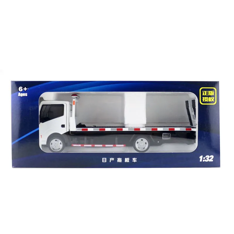 1:32 Масштаб/литая под давлением металлическая игрушка/Nissan Cabstar NT400 дорожный грузовик/звук и светильник/вытяжной назад образовательная Коллекция/подарок для детей - Цвет: Белый