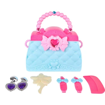 

6Pcs Children Beauty Makeup Playset Jewelry Pretend Play Handbag Toy Beauty Safety Pretend Play Children Girl Makeup Games Gifts