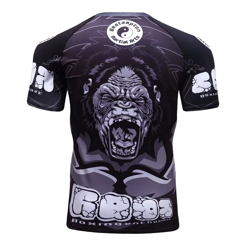 Sportsuit MMA Rashguard Jiu Jitsu T Shirts Boxing Jerseys Set BJJ KickBoxing Muay Thai Shorts Long Sleeve Pants 3D Print for Men