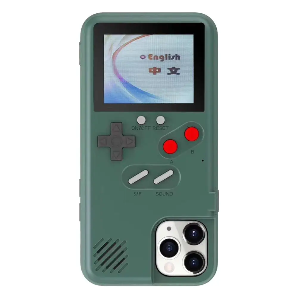 Чехол для мальчика 3D Gameboy чехол для samsung S10 полноцветный дисплей с 36 играми Телефон задняя крышка для Iphone 11 11 Pro MAX X Xs Max 6 7 - Цвет: COLOR SCREEN GREEN