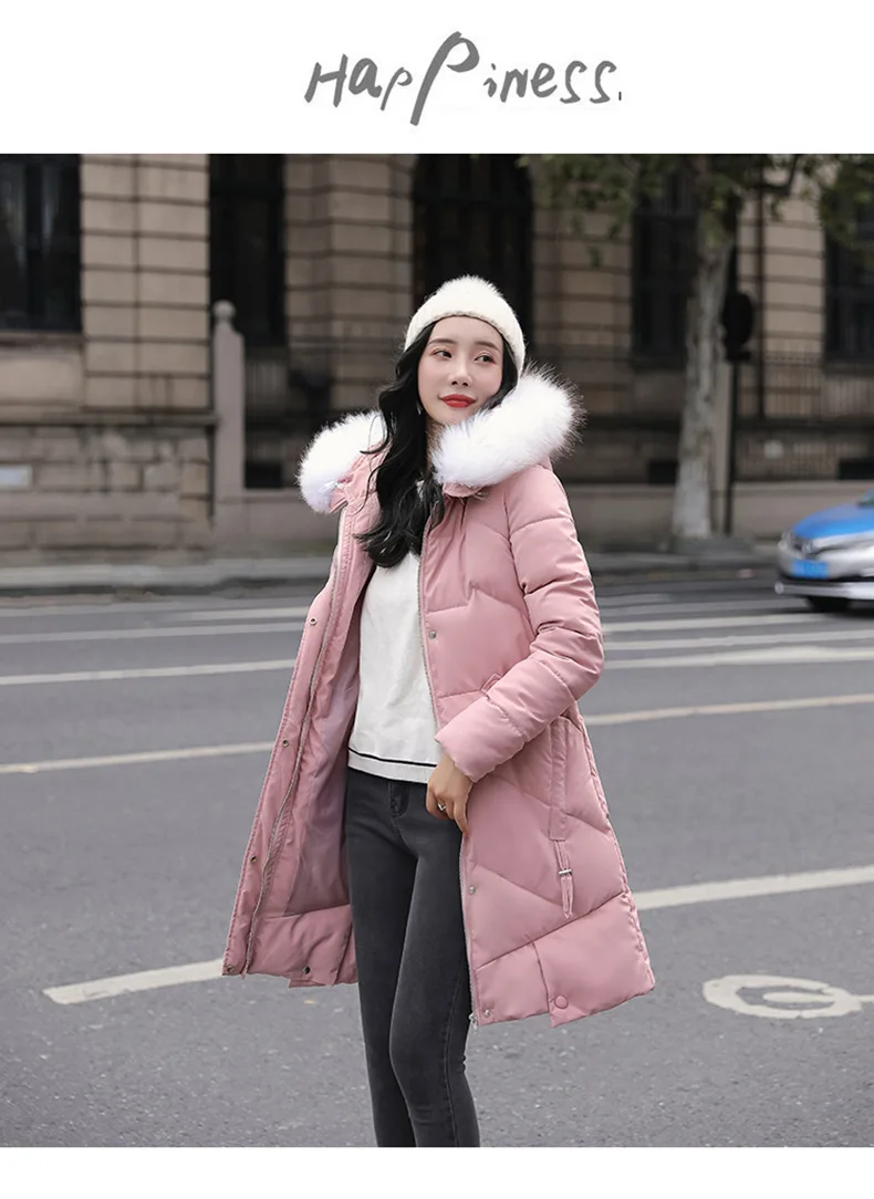 new style winter female hooded women coats fashion Korean style white pure color thick down jacket warm black cotton clothes