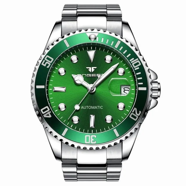 Механические часы водонепроницаемые часы автоматические механические мужские часы hombre Relogio Masculino - Цвет: green