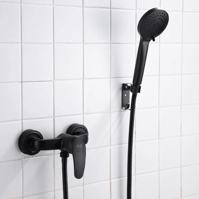 

Matte Black Shower Faucets for Bathroom Mixer Waterfall Faucet Wall Mounted Bathtub Rain Shower Mixer Tap