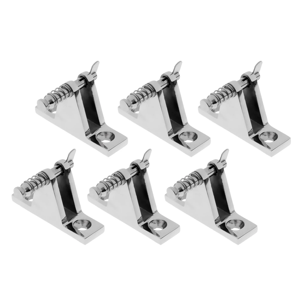 6x Stainless Steel 90 Degree Straight Boat Canopy Deck Hinge Mount Fitting