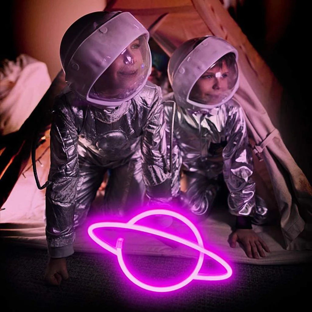 Aesthetic Neon Planet Sign Light Decorative Wall Hanging Night Light for Bedroom Aesthetic Neon Planet Sign Light Decorative Wall Hanging Night Light for Bedroom