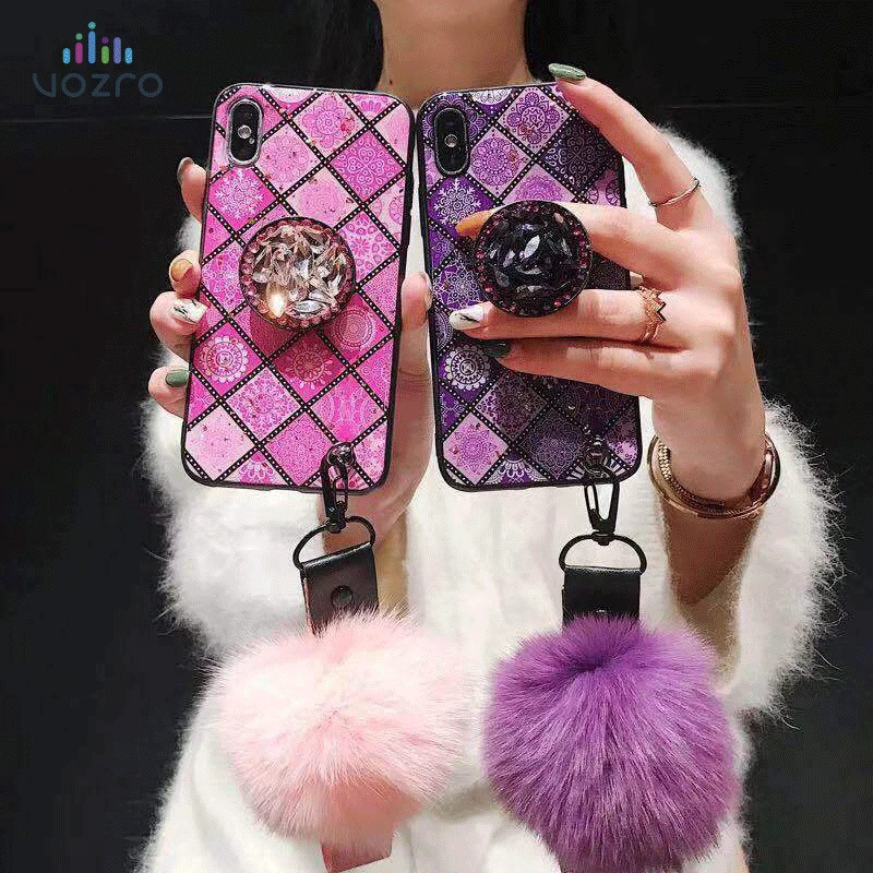 

VOZRO Goddess Fund Nation Wind For IphoneX 6 6s 7 8 Plus XR XS 11 Pro Max Case Sika Bracket Fox Hair Bulb Hand Shell Hand Shell