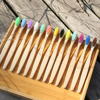 

10pcs/Set Adult bamboo charcoal toothbrush Environmental Oral Care Wood Toothbrushes for Adult Children Tooth Brush Eco product