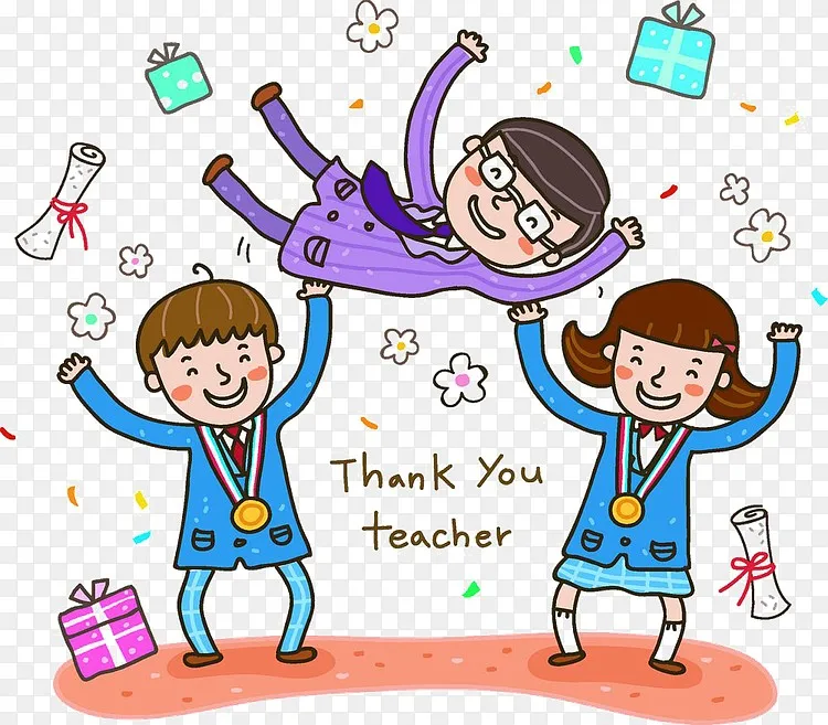 感谢老师卡通人物png图片素材免费下载 图片编号qrvgajel Pngbag素材网