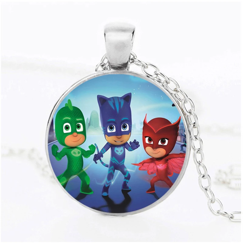 Pj Mask Juguete Time свитер с камнем, цепочка, аксессуары с героями мультфильмов, кулон, кошачья совка, Gekko, PJ Masks, украшение для костюма, ожерелье S60