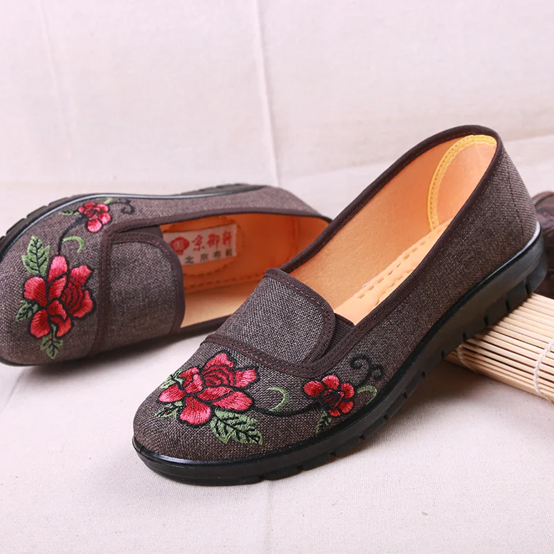 

18 Spring And Autumn New Style Soft-Sole Anti-slip Breathable Wear-Resistant Polyurethane WOMEN'S Shoes Old Beijing Cloth Shoes