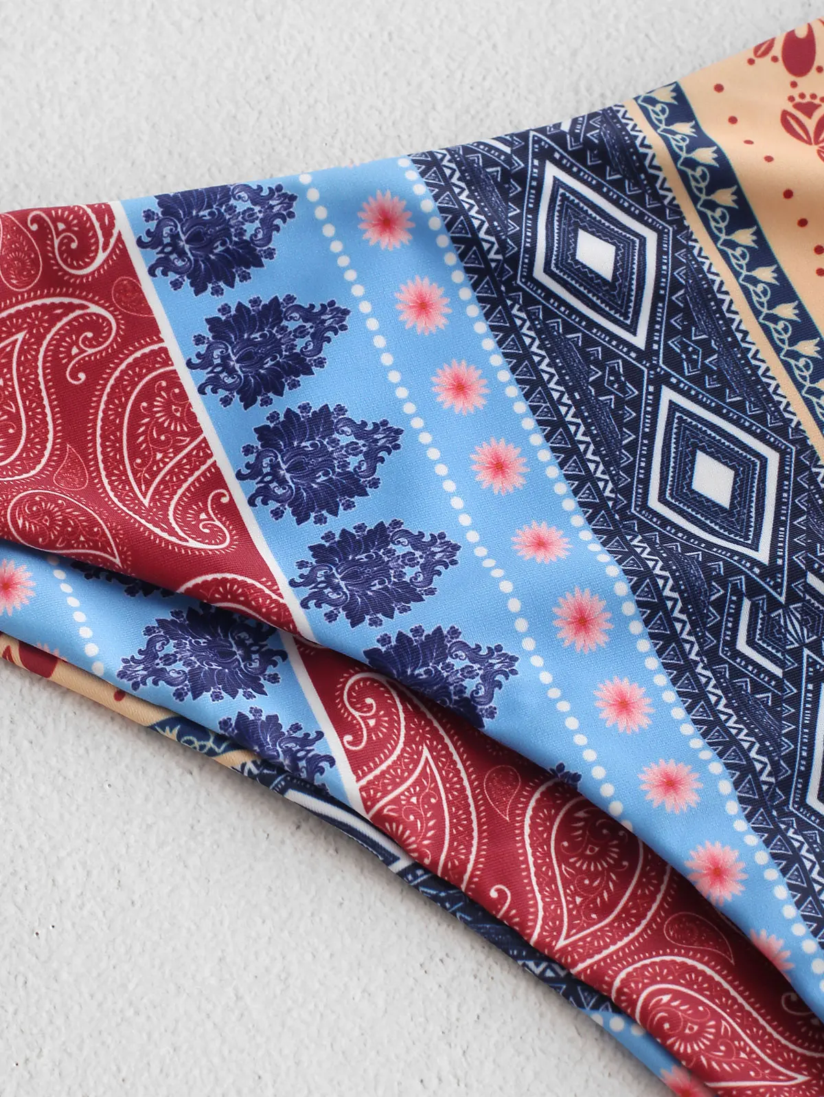 ZAFUL Boho Цветочные Пейсли с высоким вырезом бикини Boho Bottom