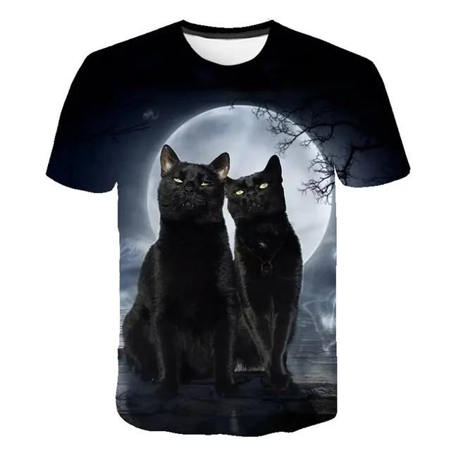 2021 fashion casual men's and women's T-shirts two pieces of 3d cat print shirt men's and women's short-sleeved tops XXS-6XL sum NT-966