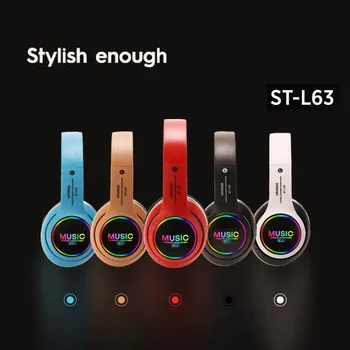 

New ST-L63 wireless Bluetooth headphone luminous foldable stereo game music headset supports TF card LED noise reduction headset