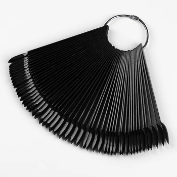 

50pcs Palette Stand Board Color Card UV Gel Tool Acrylic False Nail Tips Display With Ring Chart Polish Manicure Oval Practice