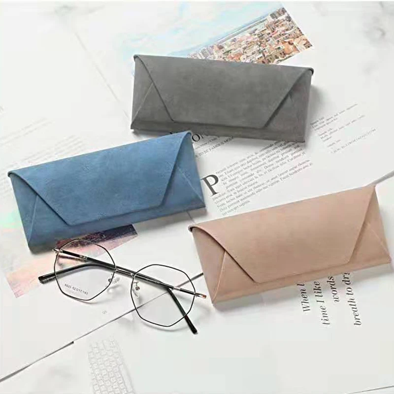 

Korean Version 2019 Simple New Sunglasses Case Sheep Leather Glasses Bag Fashion Solid Color Multi-Function Glasses Case