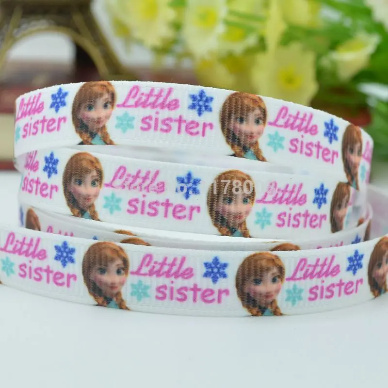 50Y 3/" 9 мм Elsa little sisters печатная корсажная лента, бант для волос DIY материалы для одежды ручной работы оптом OEM
