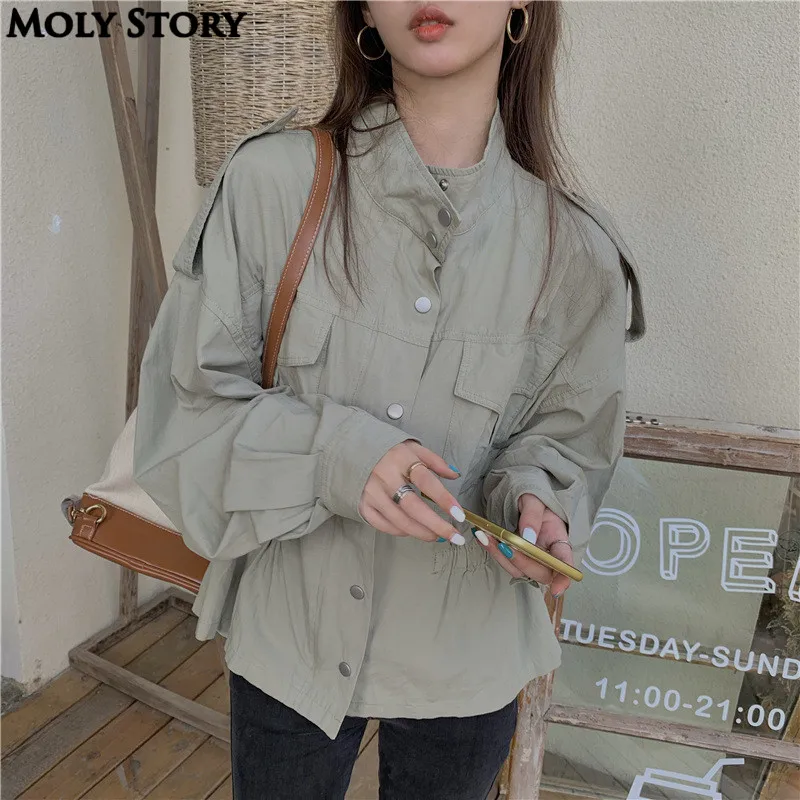 Basic Jacket Army Fatigue Trench Coat 